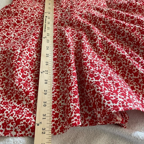 Anthropologie Izzy Romper Open Back Red Floral Cotton Boho Size L - Picture 8 of 10